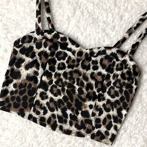 crop top cheetah print size small
